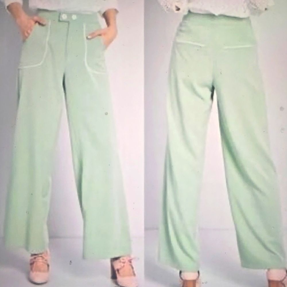 Modcloth Wide Leg Green‎ Pants  Size 0